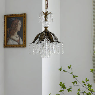 Liora Vintage Brass Crystal Chandelier