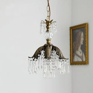 Liora Vintage Brass Crystal Chandelier