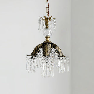 Liora Vintage Brass Crystal Chandelier