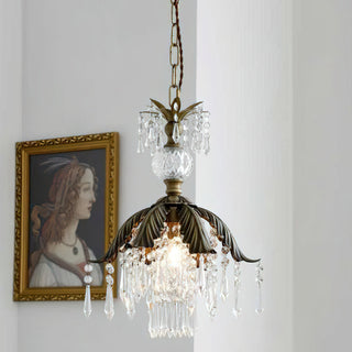 Liora Vintage Brass Crystal Chandelier