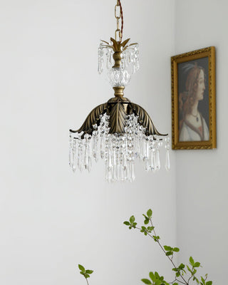 Liora Vintage Brass Crystal Chandelier