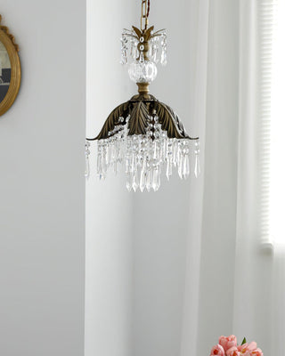 Liora Vintage Brass Crystal Chandelier