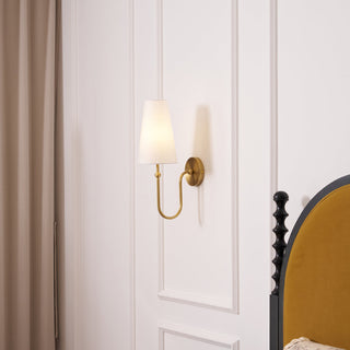 Palmer Modern Brass Fabric Wall Sconce