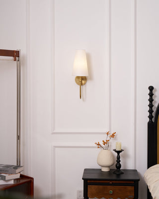 Palmer Modern Brass Fabric Wall Sconce