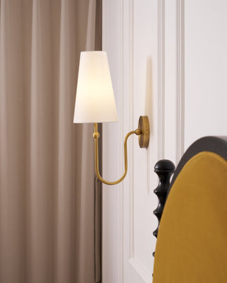 Palmer Modern Brass Fabric Wall Sconce