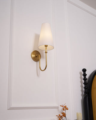 Palmer Modern Brass Fabric Wall Sconce