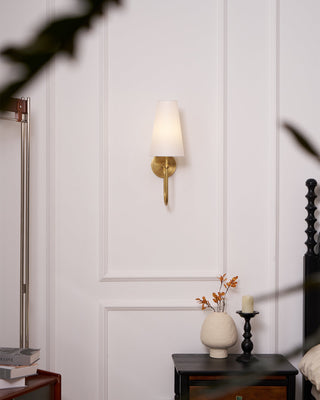 Palmer Modern Brass Fabric Wall Sconce