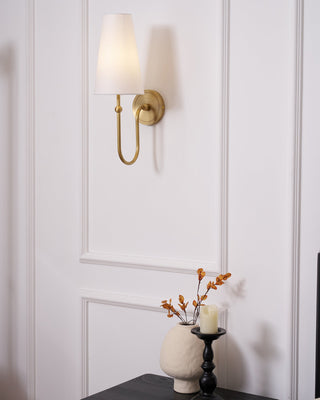 Palmer Modern Brass Fabric Wall Sconce