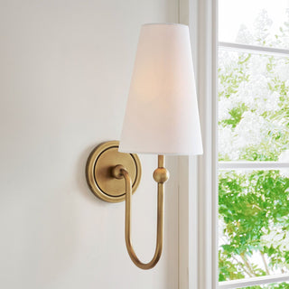 Palmer Modern Brass Fabric Wall Sconce