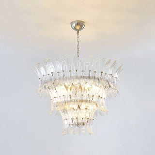 Palmette Tiered Glass Chandelier