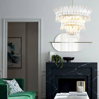 Palmette Tiered Glass Chandelier