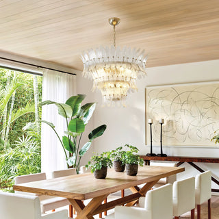 Palmette Tiered Glass Chandelier