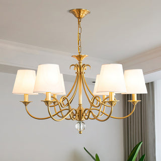 Paola Regal Gold Fabric Chandelier