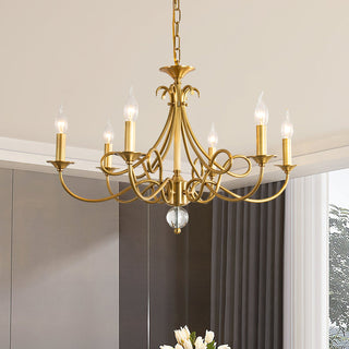 Paola Regal Gold Fabric Chandelier