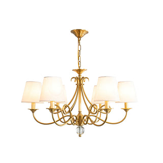 Paola Regal Gold Fabric Chandelier