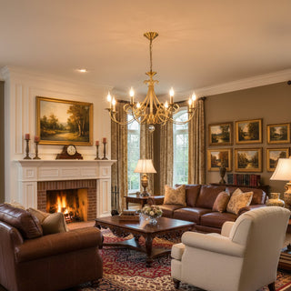 Paola Regal Gold Fabric Chandelier