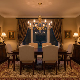 Paola Regal Gold Fabric Chandelier