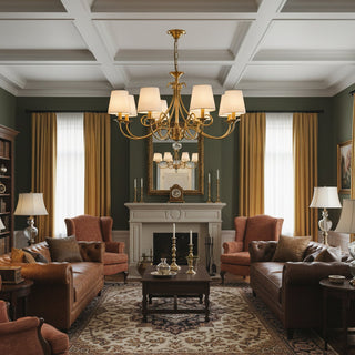 Paola Regal Gold Fabric Chandelier