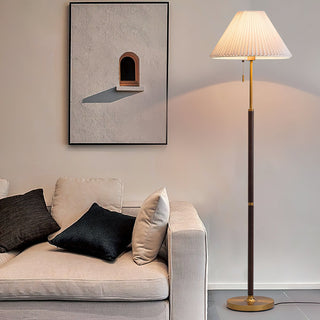 Parco Dark Wood Metal Floor Lamp