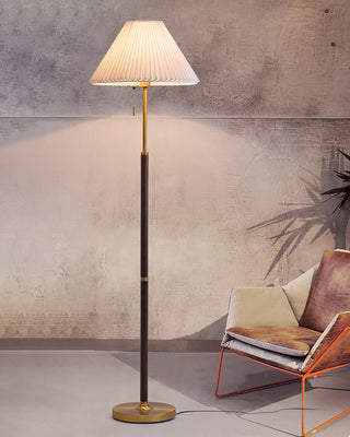 Parco Dark Wood Metal Floor Lamp