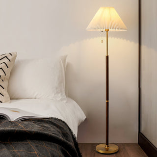 Parco Dark Wood Metal Floor Lamp