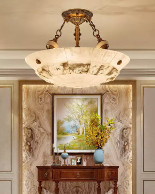 Auremont Carved Alabaster Ceiling Light