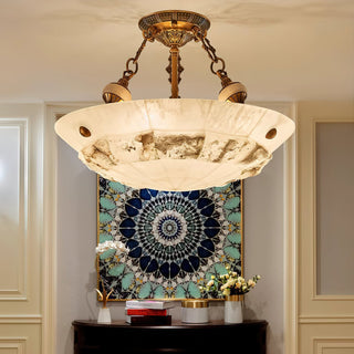Auremont Carved Alabaster Ceiling Light