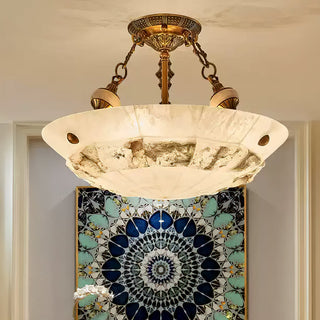Auremont Carved Alabaster Ceiling Light