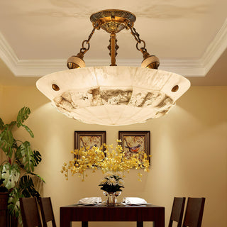 Auremont Carved Alabaster Ceiling Light