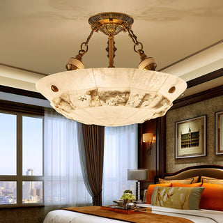 Auremont Carved Alabaster Ceiling Light