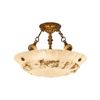 Auremont Carved Alabaster Ceiling Light