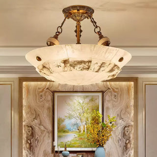 Auremont Carved Alabaster Ceiling Light
