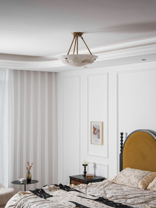 Auremont Carved Alabaster Ceiling Light