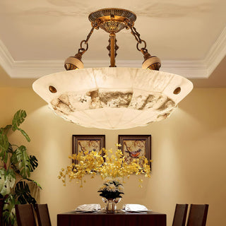 Auremont Carved Alabaster Ceiling Light