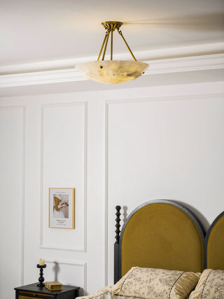 Auremont Carved Alabaster Ceiling Light