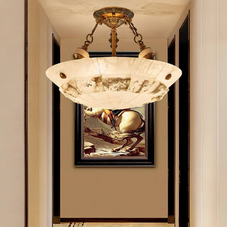 Auremont Carved Alabaster Ceiling Light