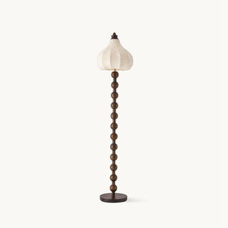 Pear Vintage Wood Bead Floor Lamp