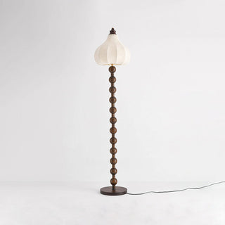 Pear Vintage Wood Bead Floor Lamp