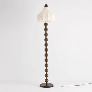 Pear Vintage Wood Bead Floor Lamp