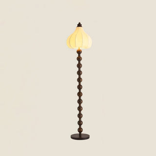 Pear Vintage Wood Bead Floor Lamp