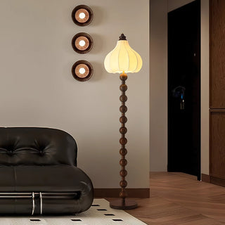Pear Vintage Wood Bead Floor Lamp