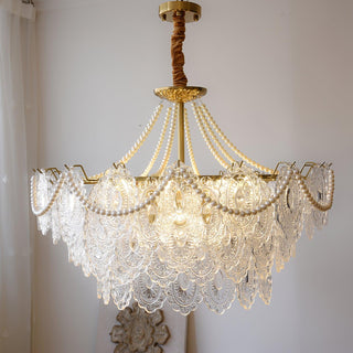 Pearls Vintage Glass Chandelier