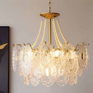 Pearls Vintage Glass Chandelier