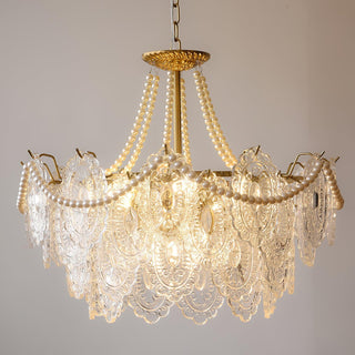 Pearls Vintage Glass Chandelier