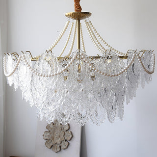 Pearls Vintage Glass Chandelier