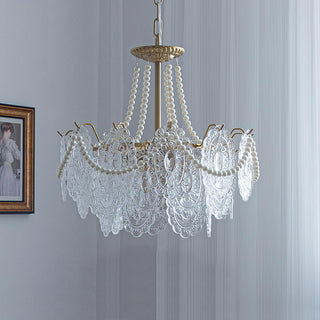 Pearls Vintage Glass Chandelier
