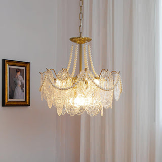 Pearls Vintage Glass Chandelier
