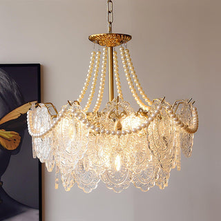 Pearls Vintage Glass Chandelier