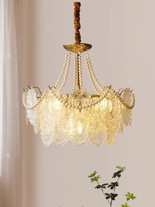 Pearls Vintage Glass Chandelier