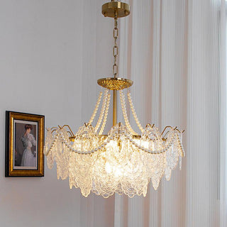 Pearls Vintage Glass Chandelier